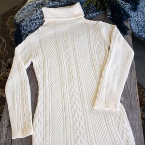 Ivory roll neck Sweater dress/tunic - Size S/M